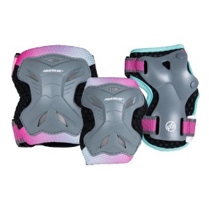Proteccion Powerslide Pro Set Niños Gris Rosas | OBU497316
